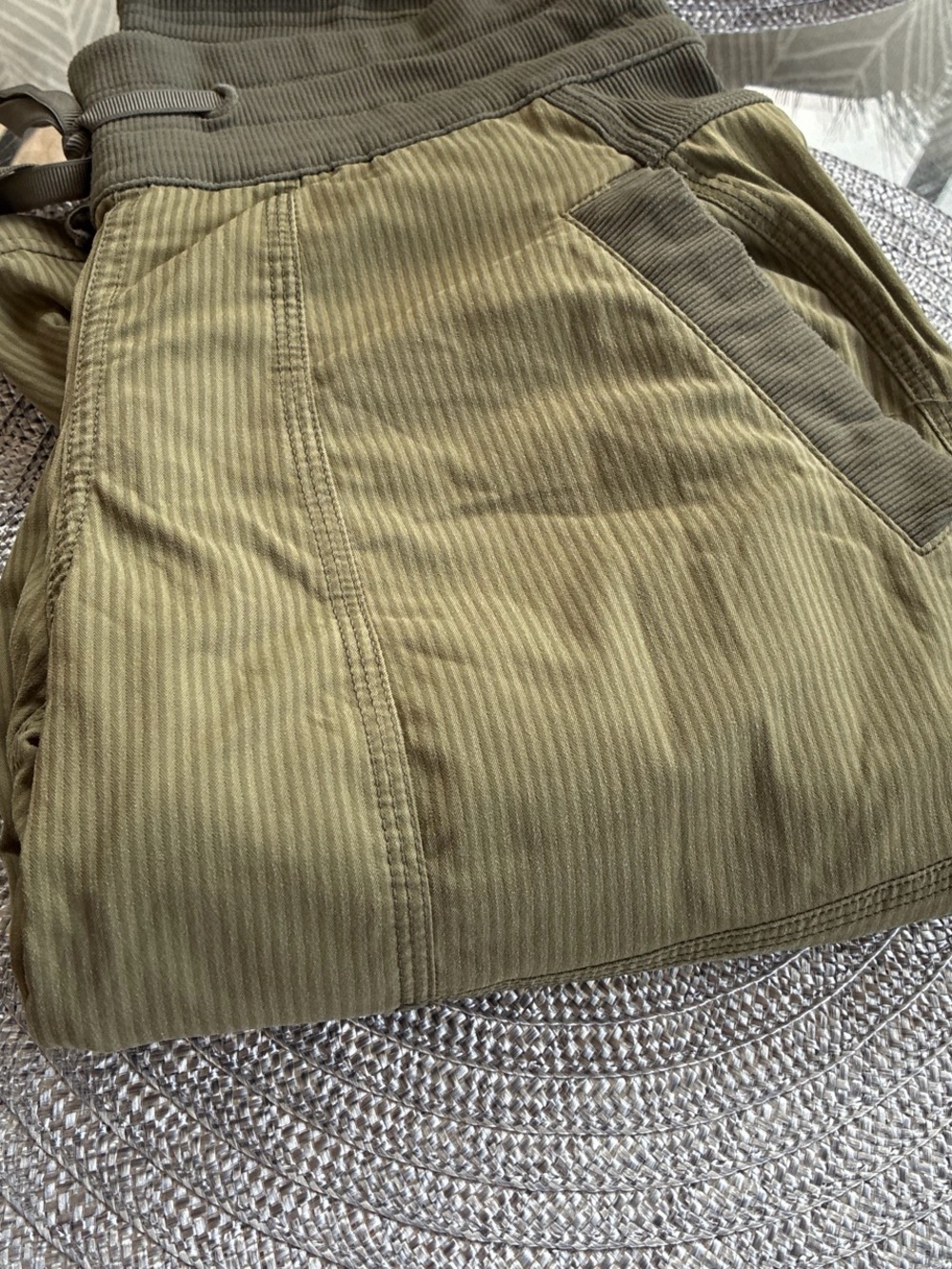 lululemon athletica Olive Green Ribbed Track Joggers